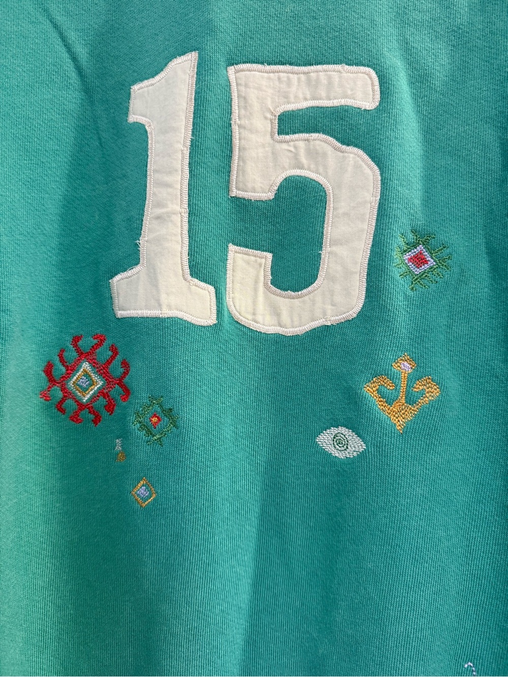 MOTHER The BIG Sport Sweatshirt-Mother Fifteen 15 Green Embroidered Size M NWT - Picture 10 of 10